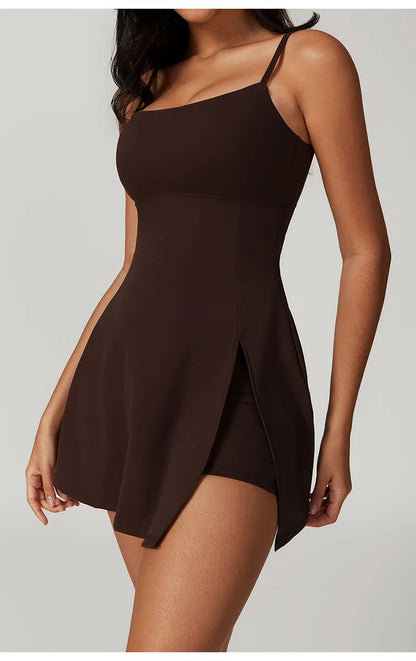 Cloud Hide Safe Sports Dress Golf Tennis Gym Yoga Dresses Women Girl Running Workout Long Skirts Fitness Outdoor One Piece Dress