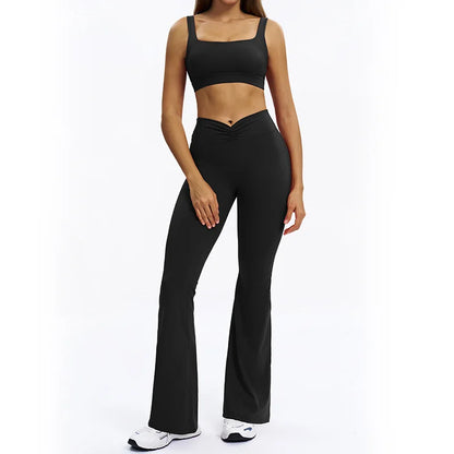 SWELTERING 2PCS Yoga Set Fitness Gym Tracksuit Sportswear Women Workout Outfits High Waist Leggings Sports Bra Athletic Wear