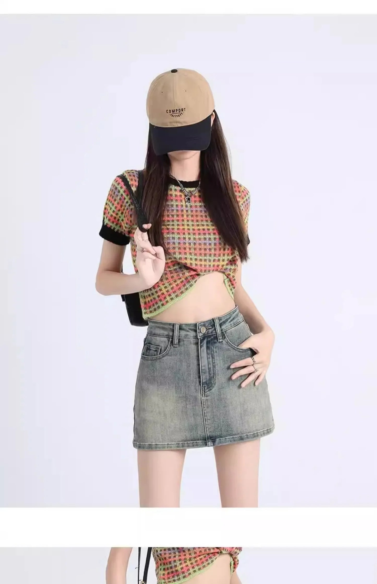 Sexy Retro Denim  Skirt Women's Anti-Light Versatile High Waist A-Line Slimming American Hot Girl Bodycon Half-length Ski...
