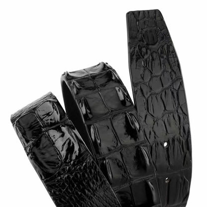Genuine luxury brand men's belt made of real crocodile leather, featuring a retro-casual buckle, perfect for pairing with jeans.