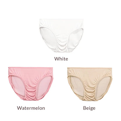 SuyaDream 3pcs/lot Women Panties 100%Natural silk Low-rise Briefs Healthy Basic Everyday Wear Underwears, Summer New Intimates