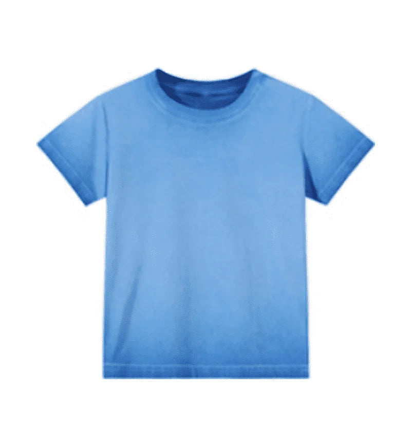 Female 240GSM Gradient Washed Custom LOGO Solid Slim  T-Shirt Soft Cotton Streetwear Casual Short Sleeve Cool Retro For Women