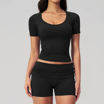 Summer 2PCS Tracksuits Yoga Suit Female Fitness Suit Running Workout Tops Shockproof Crop Sports Top Athletic Wear Sports Suit
