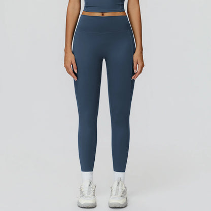 Customized LOGO women's yoga trousers high waist pleated leggings outdoor running sports fitness trousers