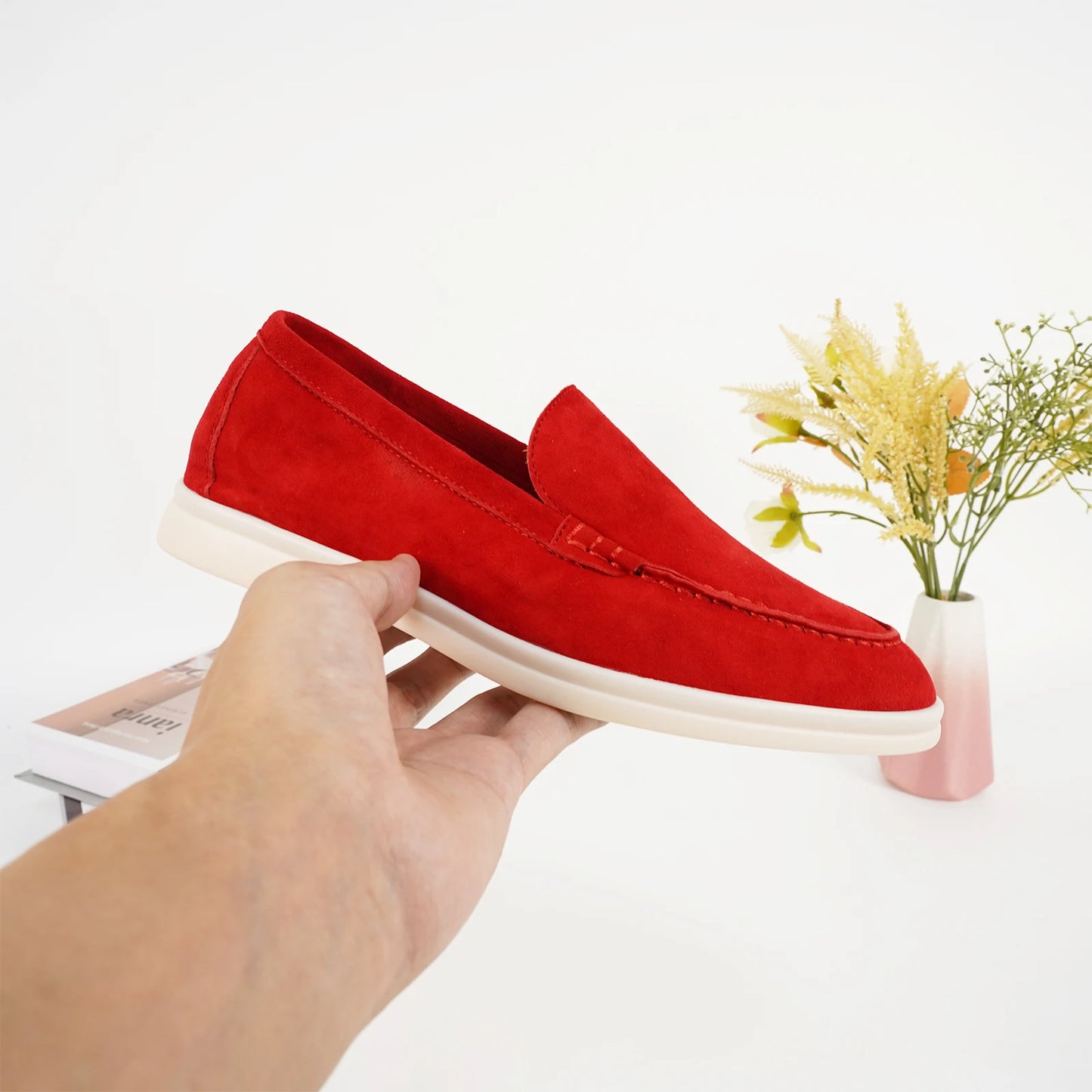 Luxury leather, designer women's loafers, women's flat walking shoes, women's comfortable casual shoes, summer shoes, casual 44