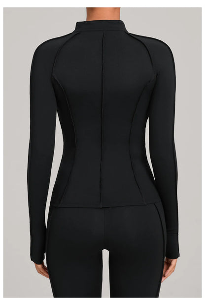 SWELTERING Women Yoga Shirts Sports Jacket Zip Fitness Long Sleeve Workout Cycling Shirts Gym Quick Dry Outdoor Top Sportswear