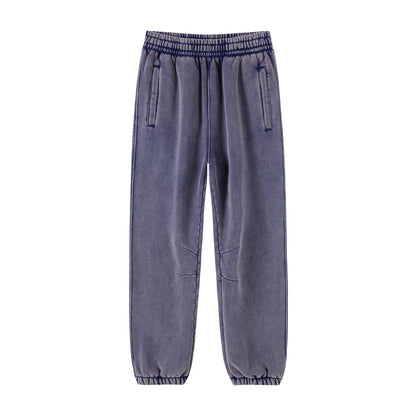 Custom LOGO2024 autumn winter new washed batik old sweater sweatpants 360G cotton polyester velvet thickened men's  women's suit