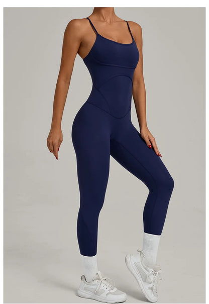 TRY TO BN Sports Jumpsuit Yoga Cross Adjustable Shoulder Straps Fitness Workout Bodysuit One Piece Sportswear Gym Women Clothing