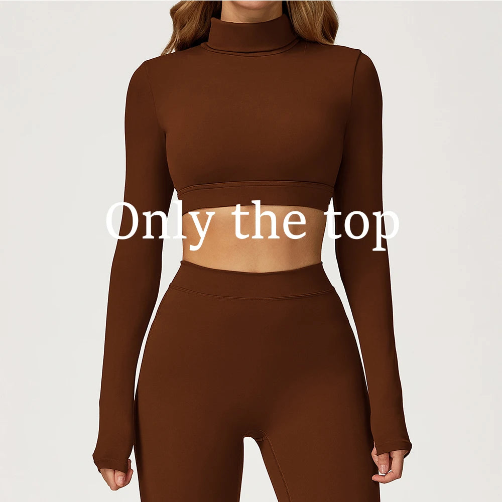 Female Gym Workout Shirts Yoga T-Shirt Fitness Long Sleeve Breathable High Elastic Crop Top Running Push Up Sports T-Shirt