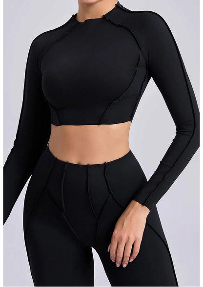 Long Sleeve Gym Shirts Sport Top Fitness Yoga Clothes for Women Active Wear Sports Shirt Elastic Fitness Yoga Running Shirts