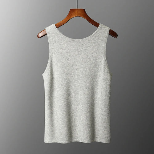 DjzDsm 2025 New H-Shaped Vest Men's Clothing 100% Pure Cashmere Pullover Solid Color Daily Interior Wear Suspender Knit Sweater