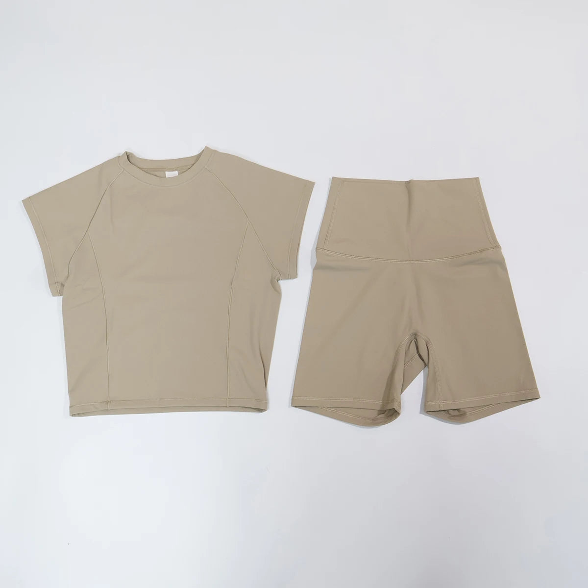 Summer Women's Two-Piece Fitness Set Woman's Short-Sleeve Quick-Dry Yoga Wear for Outdoor Running Sports Female 2Pcs Suit