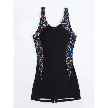 S - XXL 2026 New Printed Splicing One Piece Swimsuit Women Swimwear Female Backless Padded Shorts Bather Bathing Suit Swim V7770