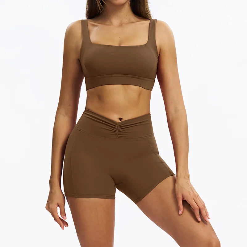 SWELTERING 2PCS Yoga Set Fitness Gym Tracksuit Sportswear Women Workout Outfits High Waist Leggings Sports Bra Athletic Wear