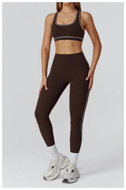 3PCS Yoga Set Women Workout Set 2 Pieces Sportswear Yoga Suit Gym Clothing Fitness Zipper Long Sleeve Sports High Waist Leggings