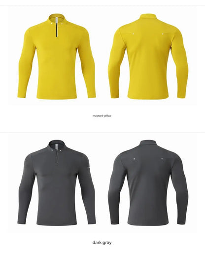 #9895-XIYU High Quality Autumn Men Long Sleeved T-shirt Fashion Sport Round Collar Fitness Running Breathability Training Men