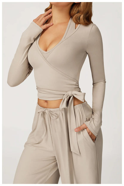 2/3PCS Fitness Suit Women Deep V Yoga Bra Flared pants Sports Suit Gym Tracksuits Female High Waist Bell Bottom Athletic Wear