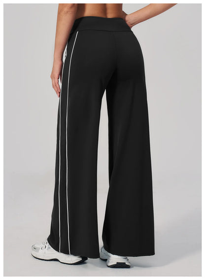 Yoga Pants Women High Waist Wide Leg Trousers Tummy Control Straight Workout Sports Pants Female Casual Fitness Bell-bottoms
