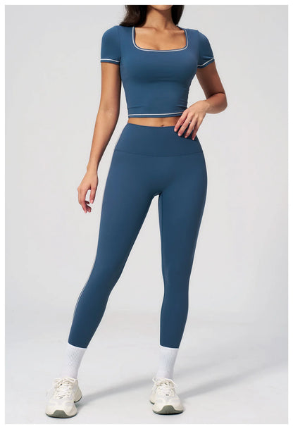 Yoga Shirts Women Sports T-Shirts Fitness Yoga Short Sleeve Gym Workout Top Running Active Shirts Female Push Up Sports T-shirts