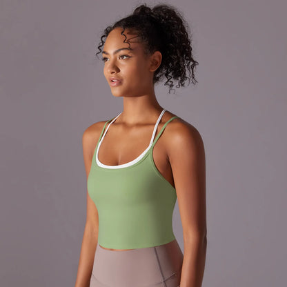 Women Solid Color Fitness Yoga Bra Gym Yoga Top Backless Workout Top Female Push Up Running Sport Bra Sports Underwear Yoga Vest