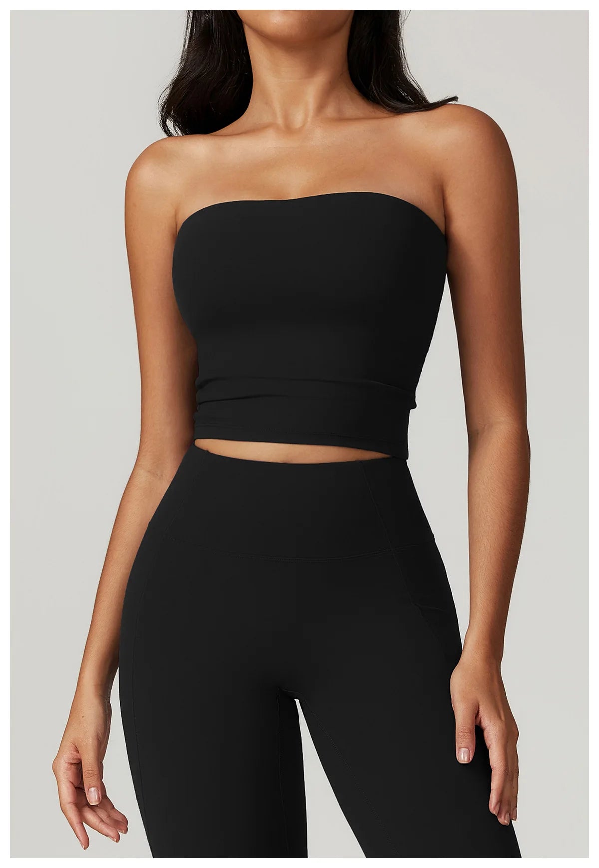 Custom LOGO Women's Strapless Tube Top Sexy Back Sports Underwear Women's Shockproof Quick-Drying Fitness Yoga Top