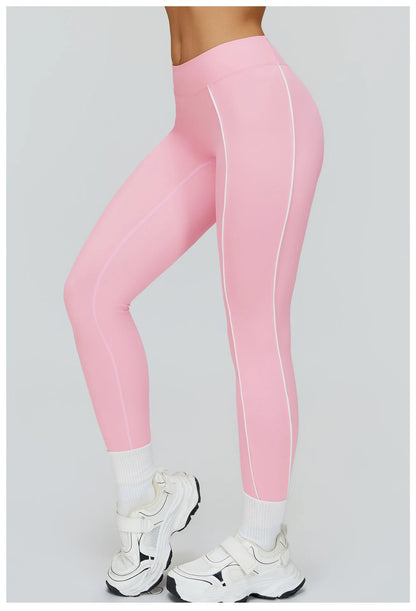 Women Yoga Leggings High Waist Gym Fitness Pants Stretch Sports Pants Female Push Up Workout Trousers Solid Color Tights Running