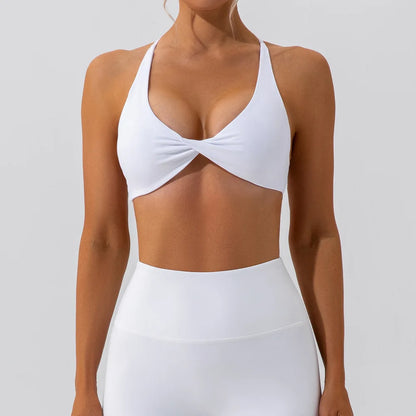 Summer Sexy Gym Top Women Crease Sports Bra Running Back Cross Yoga Bra Breathable Sports Underwear Women Fitness Workout Top