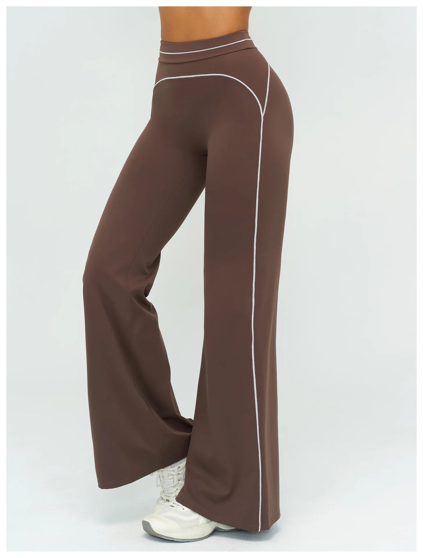High Waist Yoga Wide Leg Pants Women Gym Fitness Bell-bottoms Pants Push Up Sports Trousers Female Casual Workout Flared Pants