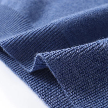 Autumn/Winter 100% Pure Wool Men's O-Neck Thick Business Sweater Loose Casual Wool Knit Bottoming Shirt Men's Sweater