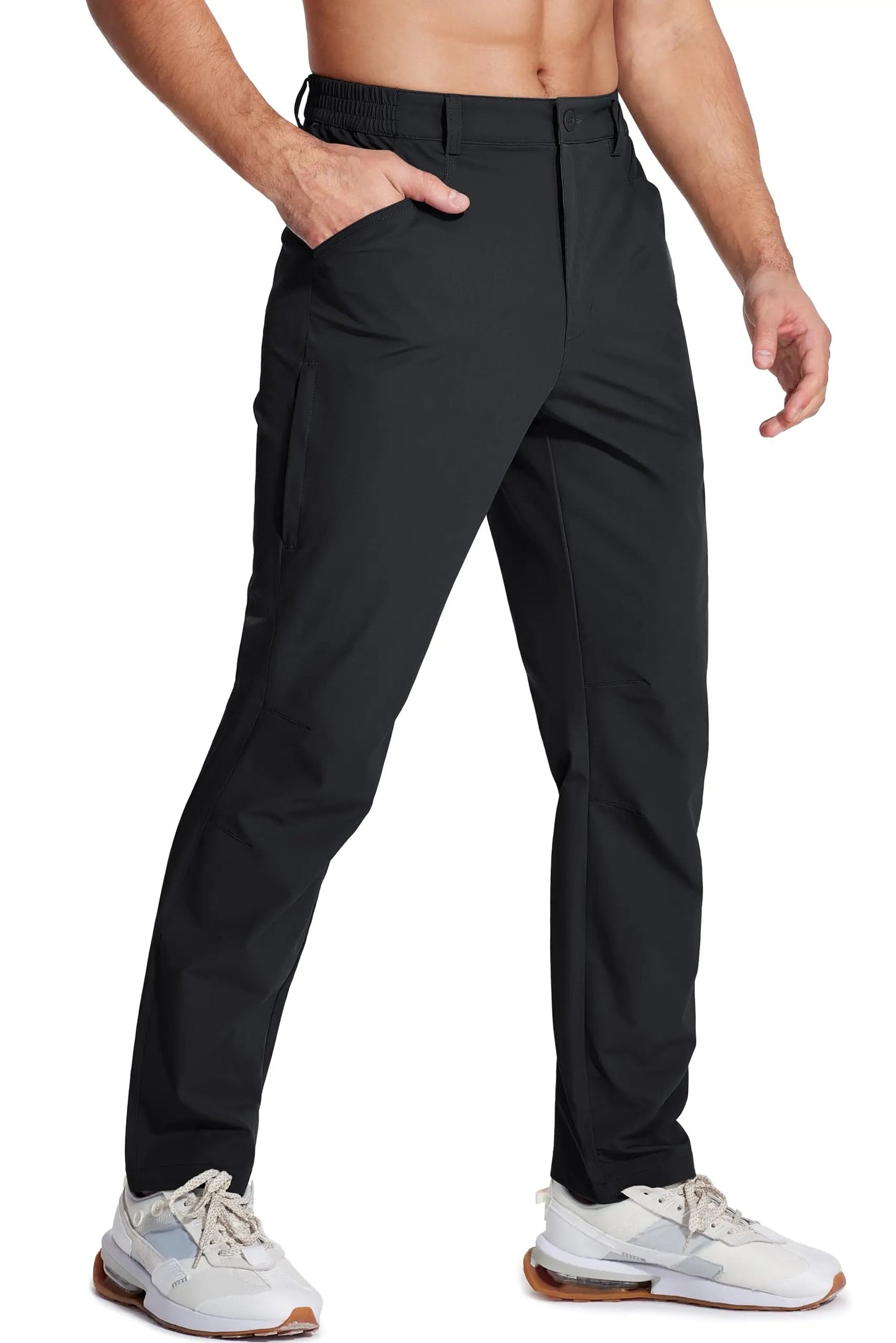 TACVASEN Hiking Straight Pants 5 Pockets Mens Lightweight Quick Dry Ripstop Trousers Waterproof Stretchy Pants Outdoor Fishing