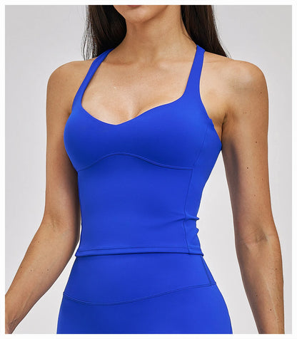 Shockproof Sports Vest Women Gym Fitness Top Sleeveless Yoga Clothes Female Training Sports Underwear Workout Vest Yoga Bras