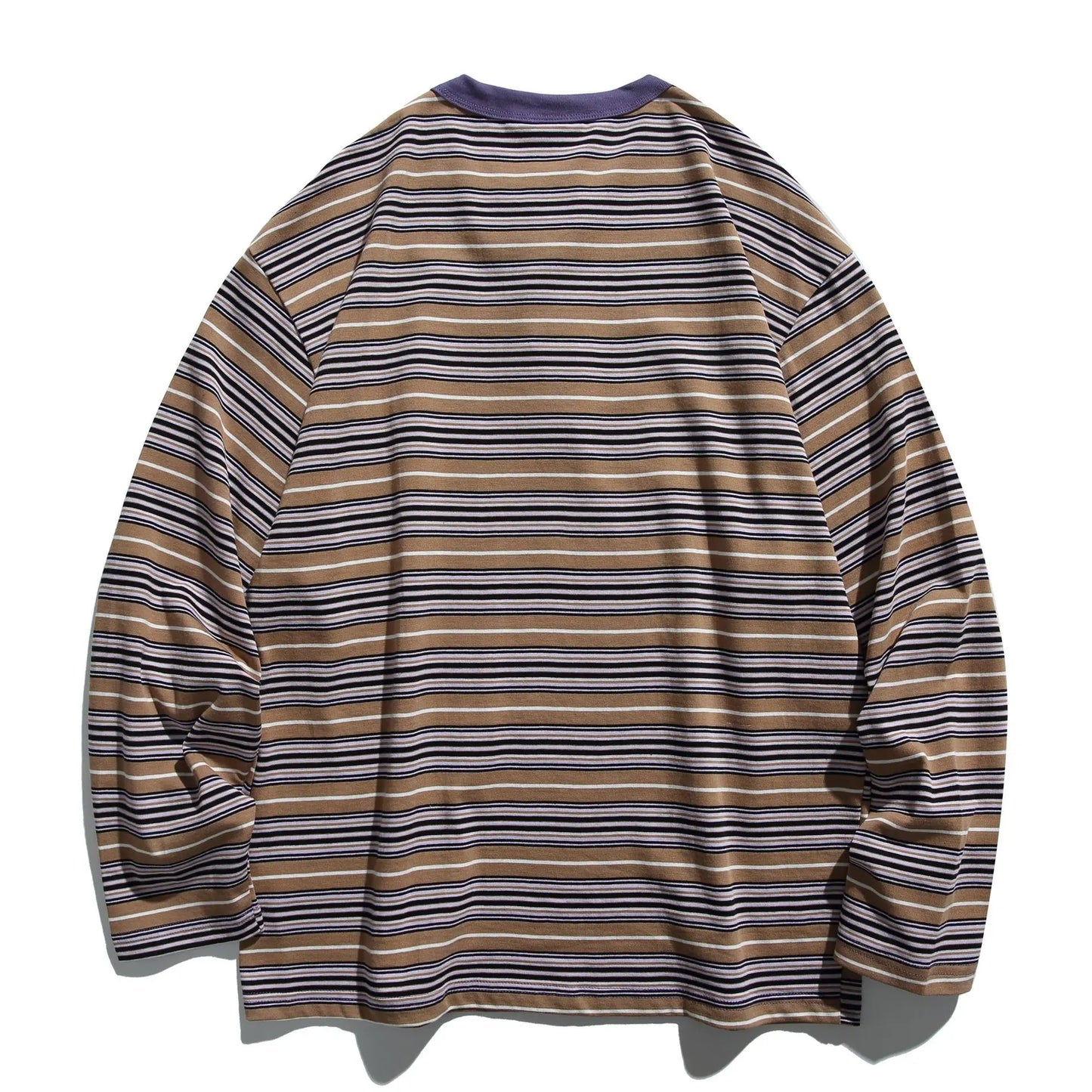 2026 New Japanese Retro Hoodie Trendy City Boys Loose Striped Long Sleeve T-shirt Men's and Women's Casual Sweater