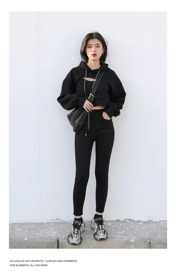 CHIC VEN Women Jeans Solid Slim Retro High Waisted Small Leg Denim Pant Skinny Pant Spring Autumn 2026