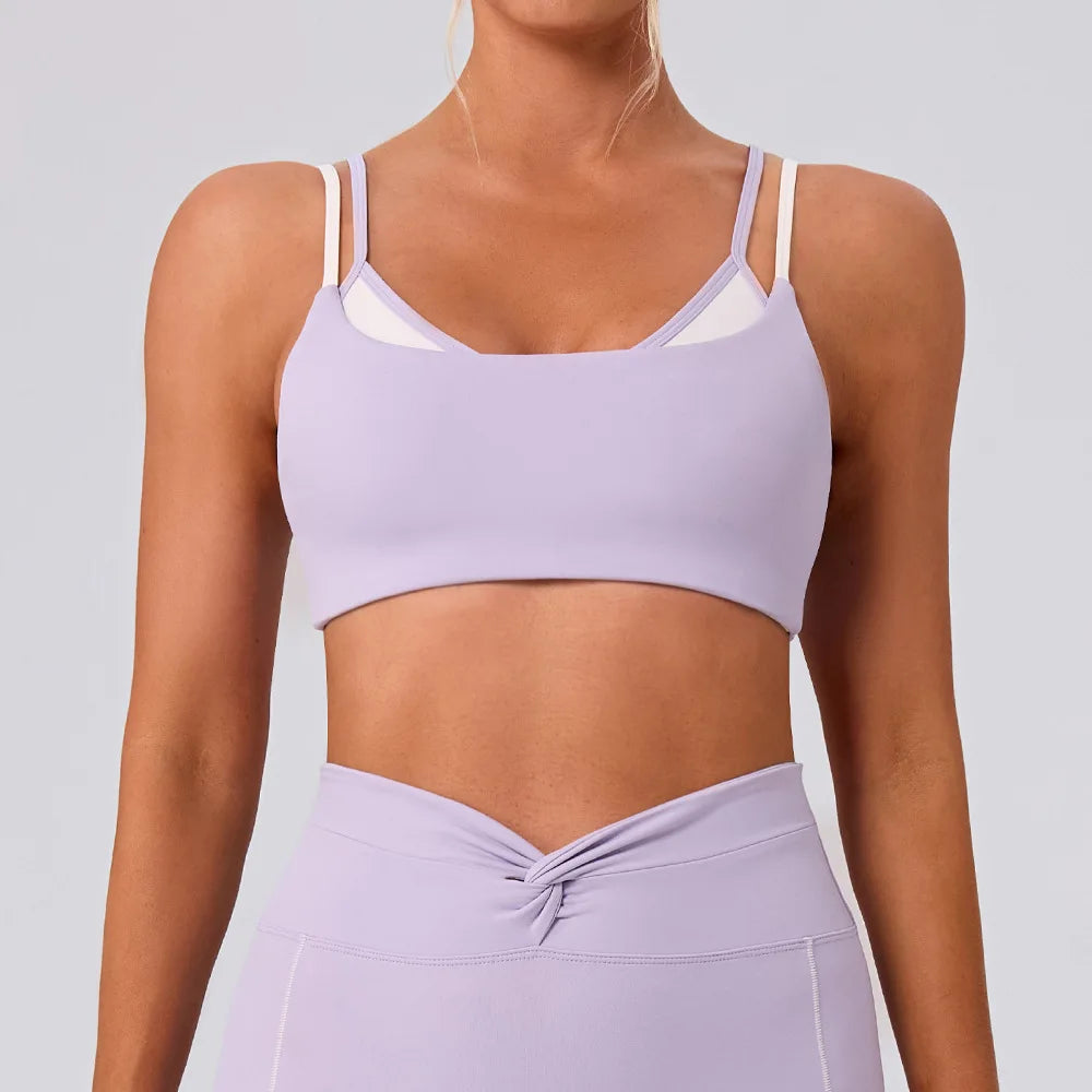 Yoga Bra Color Clashing Shockproof Sports Underwear Women Breathable Gym Fitness Top Female Yoga Workout Underwear Sports Top