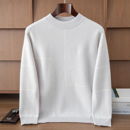 Men's Thick 100% Cashmere Sweater O-neck Long Sleeve Pullover Autumn Winter Soft Warm Cashmere Knitwear Smart Casual Jumper Tops