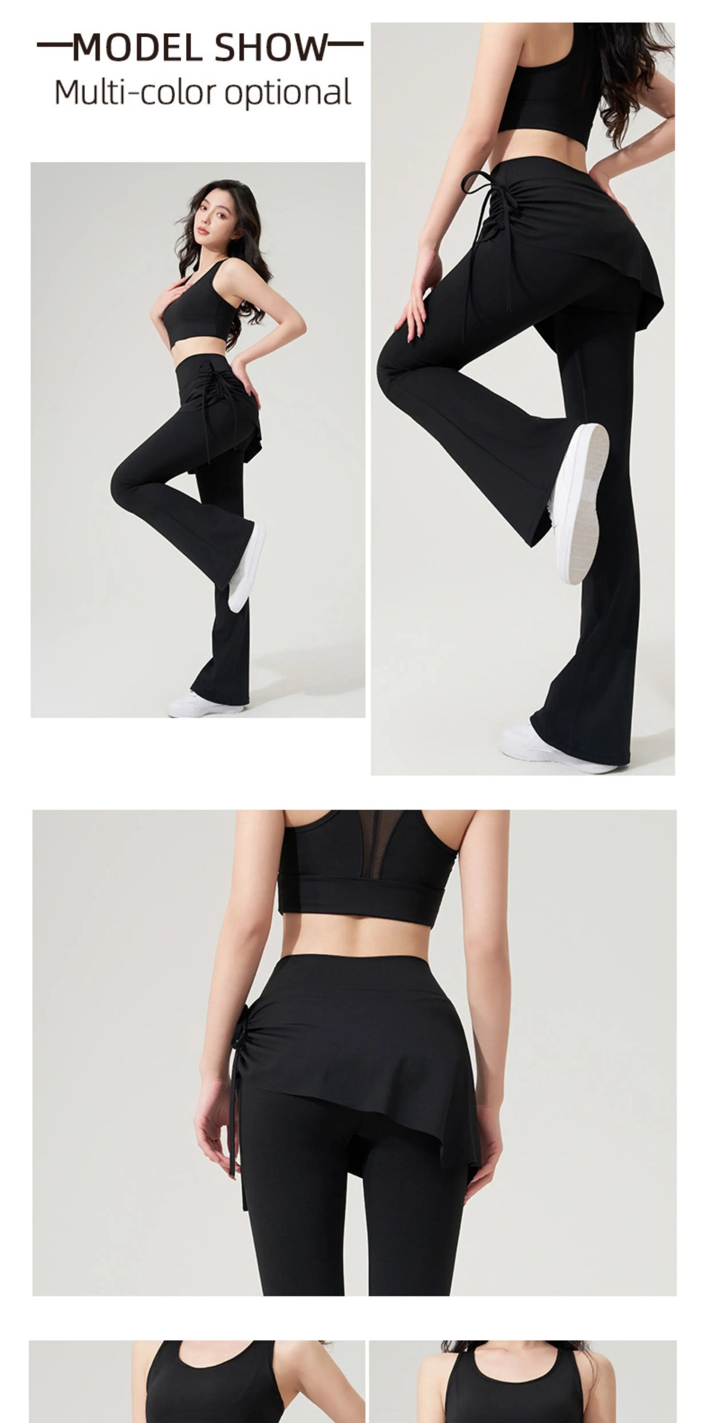 Yoga Bell-bottom Pants Fake Two-piece Skirt Pants High Waist Hip Lift Tight Body Anti-exposure Pilates Sports Fitness Leggings
