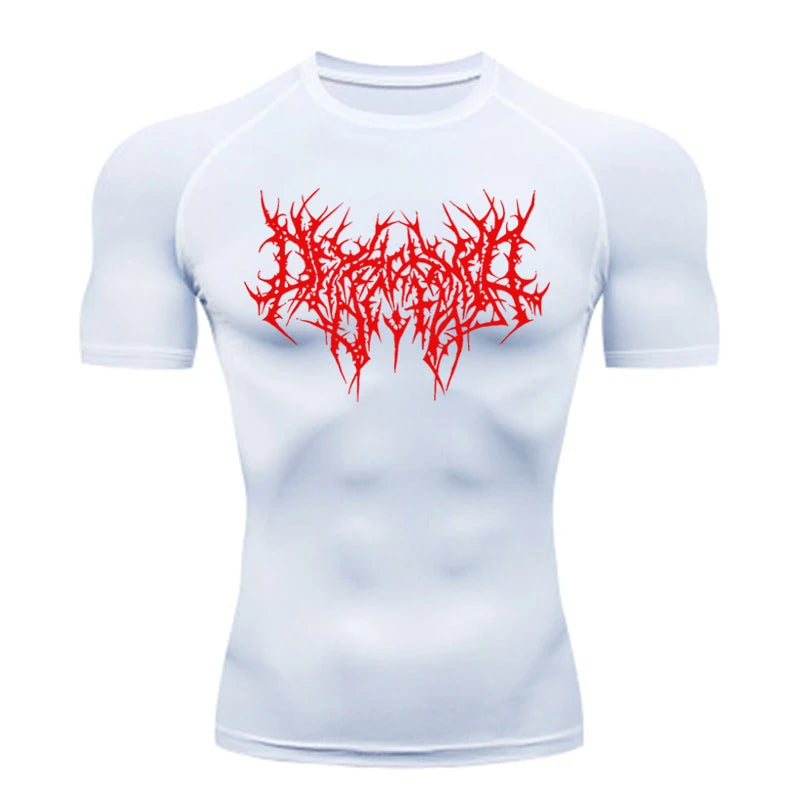 Short Sleeve Revena™ "Abstract Thorn" Pattern Elastic Compression Shirt (UNFINISHED)