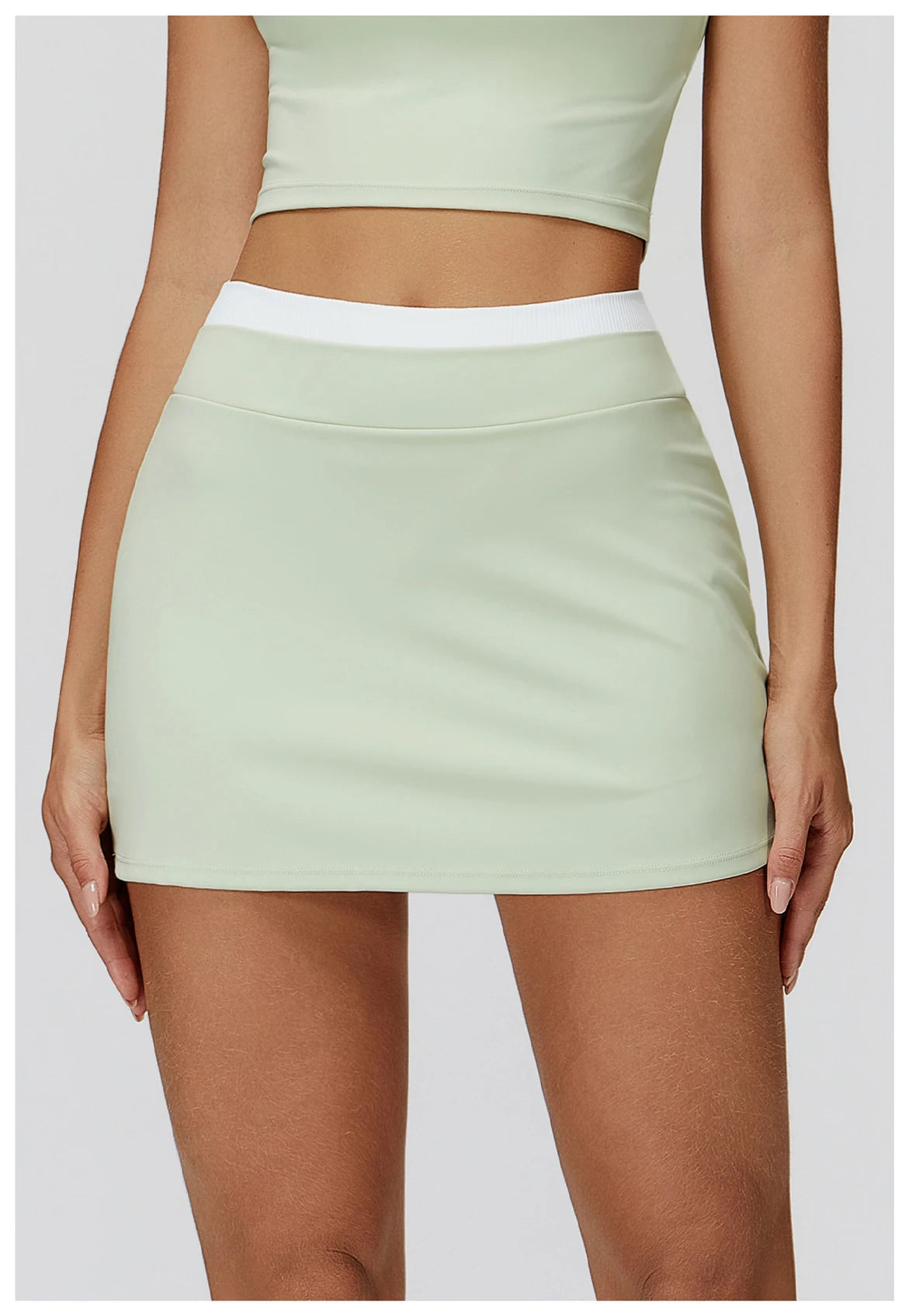 SWELTERING High Waist Pocket Skirt Fake Two Yoga Skirt Solid Color Sports Skirt Running Quick Drying Fitness Tennis Skirt