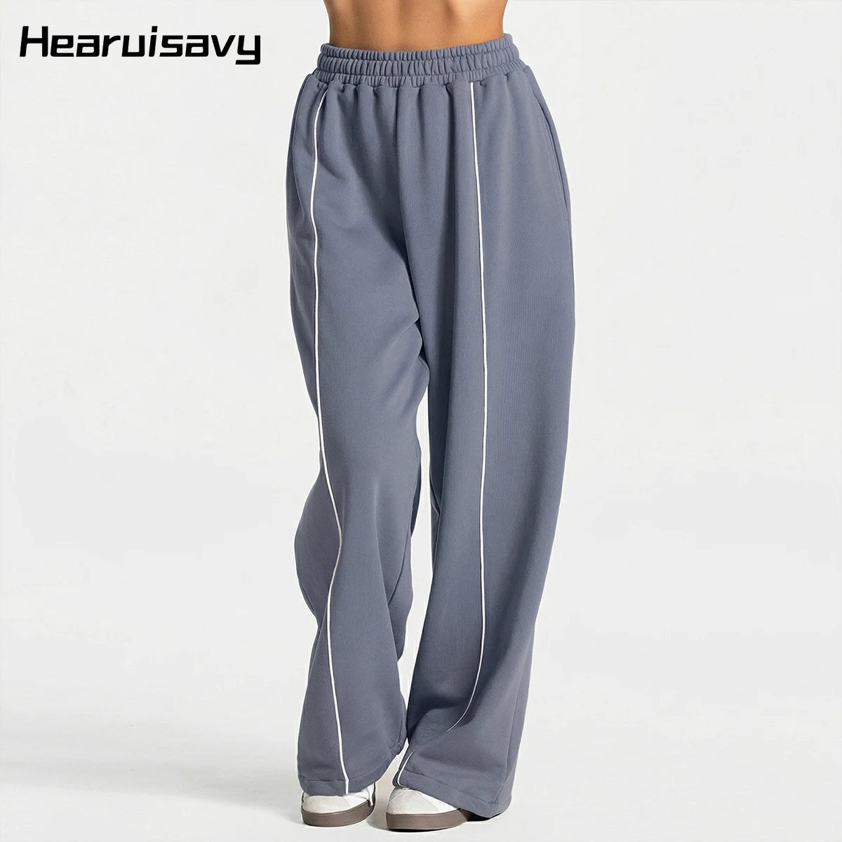 Hearuisavy Women Yoga Pants High Waist Casual Straight Wide Leg Pants Loose Sports Bottoms Outdoor Running Gym Long Trousers