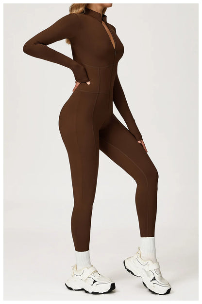 Winter Autumn Yoga Jumpsuit Women's One-piece Suit Sportswear Women Gym Rompers Long-sleeved Warm Overalls High Elastic Bodysuit