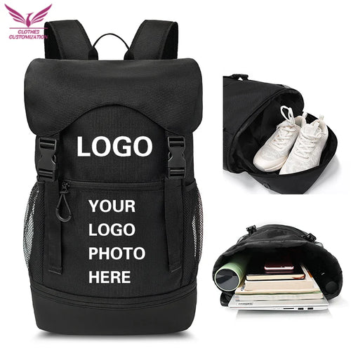 Large Capacity Basketball Backpack custom logo waterproof Training Bag Sports Basketball print photo Soccer Bags travel backpack