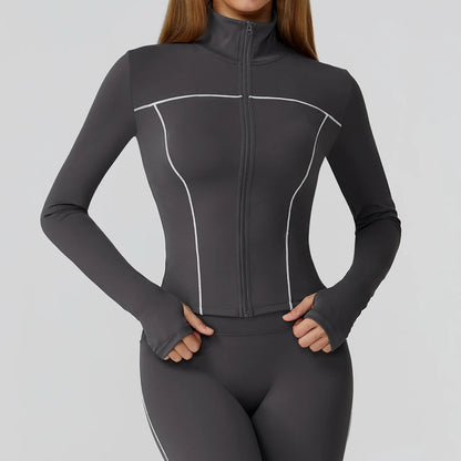 Yoga Clothes Women Sport Jacket Running Long Sleeve Shirt Sports Jackets Top Workout Coat Gym Training Clothing Workout Yoga Top