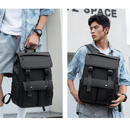 Multi-functional Fashion Men‘s Backpack For 15.6 inch Laptop Light Weight Bag Water-Repellent Material Large Capacity School Bag