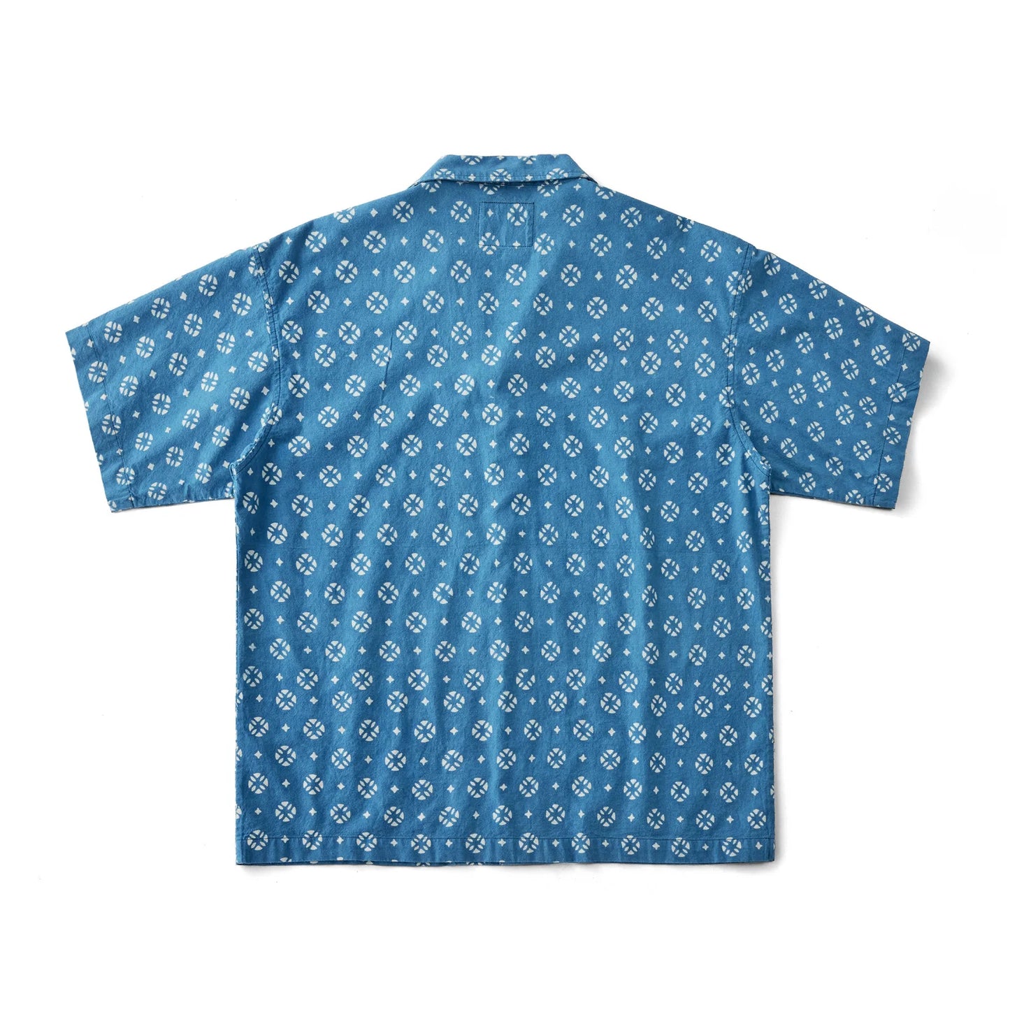 Vintage Indigo Print Shirt Men Summer New Blue Dyed Cuban Lapel Short Sleeve Single Breasted Shirt Cotton Casual Cardigan Tops