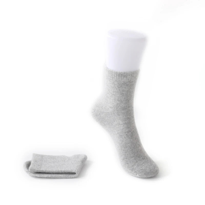 DjzDsm Men's Pure Cashmere Knitted Socks, Casual Medium Tube Socks, Antibacterial and Deodorizing Men's Socks, Warm and Elastic
