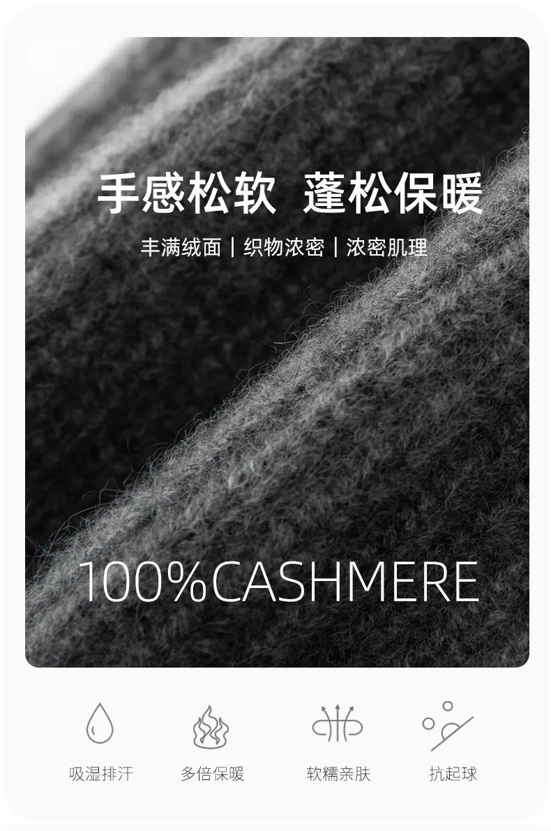DjzDsm New Autumn/Winter Men's High-end 100% Goat Cashmere Pullover Hat With Elastic Knitted Warm Hat