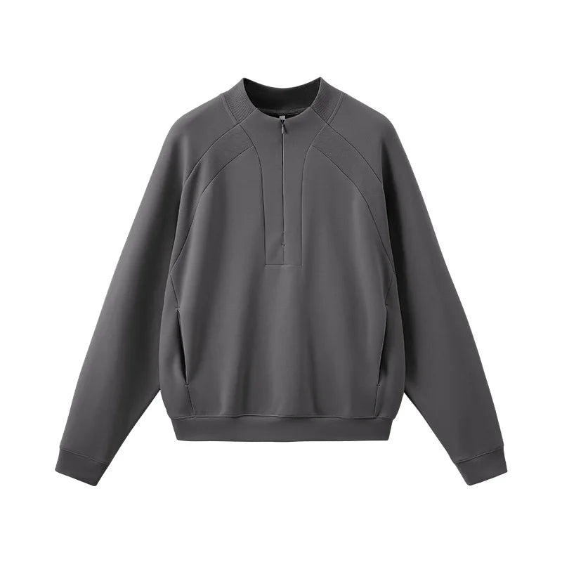 Custom LOGO Men's 2026 Cotton Stretch 350G Sweatshirt Autumn/Winter New Short Casual Half-Zip Windproof Couple's Jacket