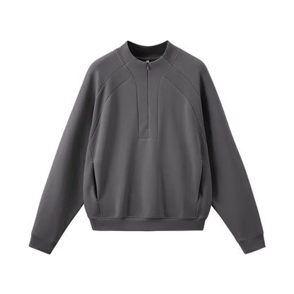 Custom LOGO Men's 2026 Cotton Stretch 350G Sweatshirt Autumn/Winter New Short Casual Half-Zip Windproof Couple's Jacket