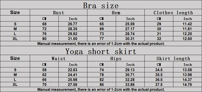 Yoga Set 2 Pieces Women's Tracksuit Sexy Sport Bra High Waist Sports Short Skirt Gym Fitness Sleeveless Workout Suit Sporstwear