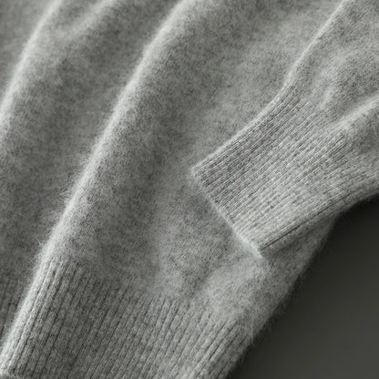 100% Pure Mink Cashmere Sweater Men's V-Neck Pullovers Knit Large Size Mink Sweater Winter New Long Sleeve High-End Jumpers Tops